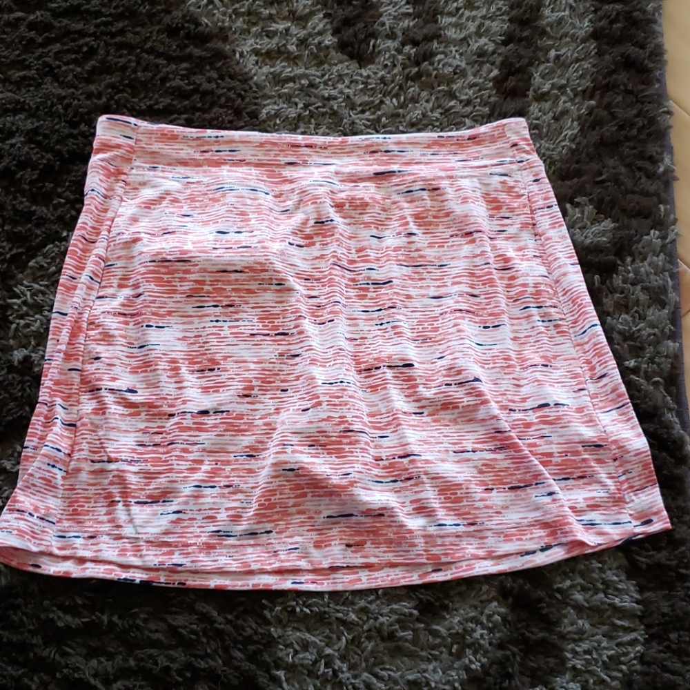 pga tour meduim skirt orange, white and navy